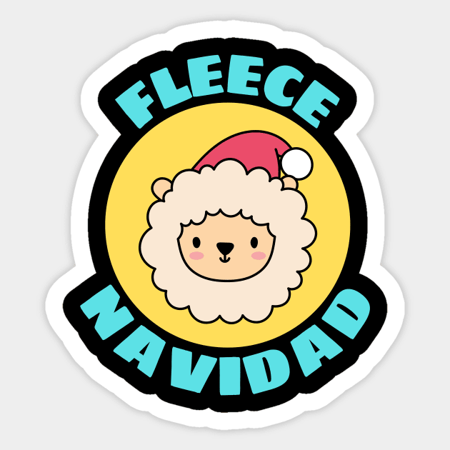 Fleece Navidad | Sheep Pun Sticker by Allthingspunny